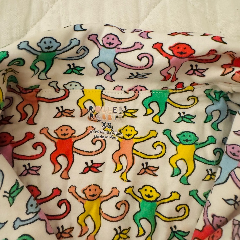 Roller Rabbit Multicolor Monkey Print Pajama Set - image 2